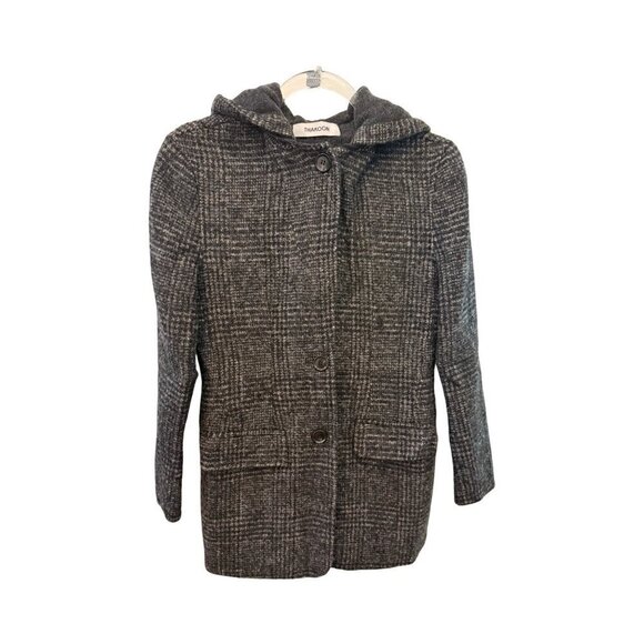 NWT Thakoon Womens‎ Coat Hooded Wool Blend Charcoal Size XS - Picture 5 of 11